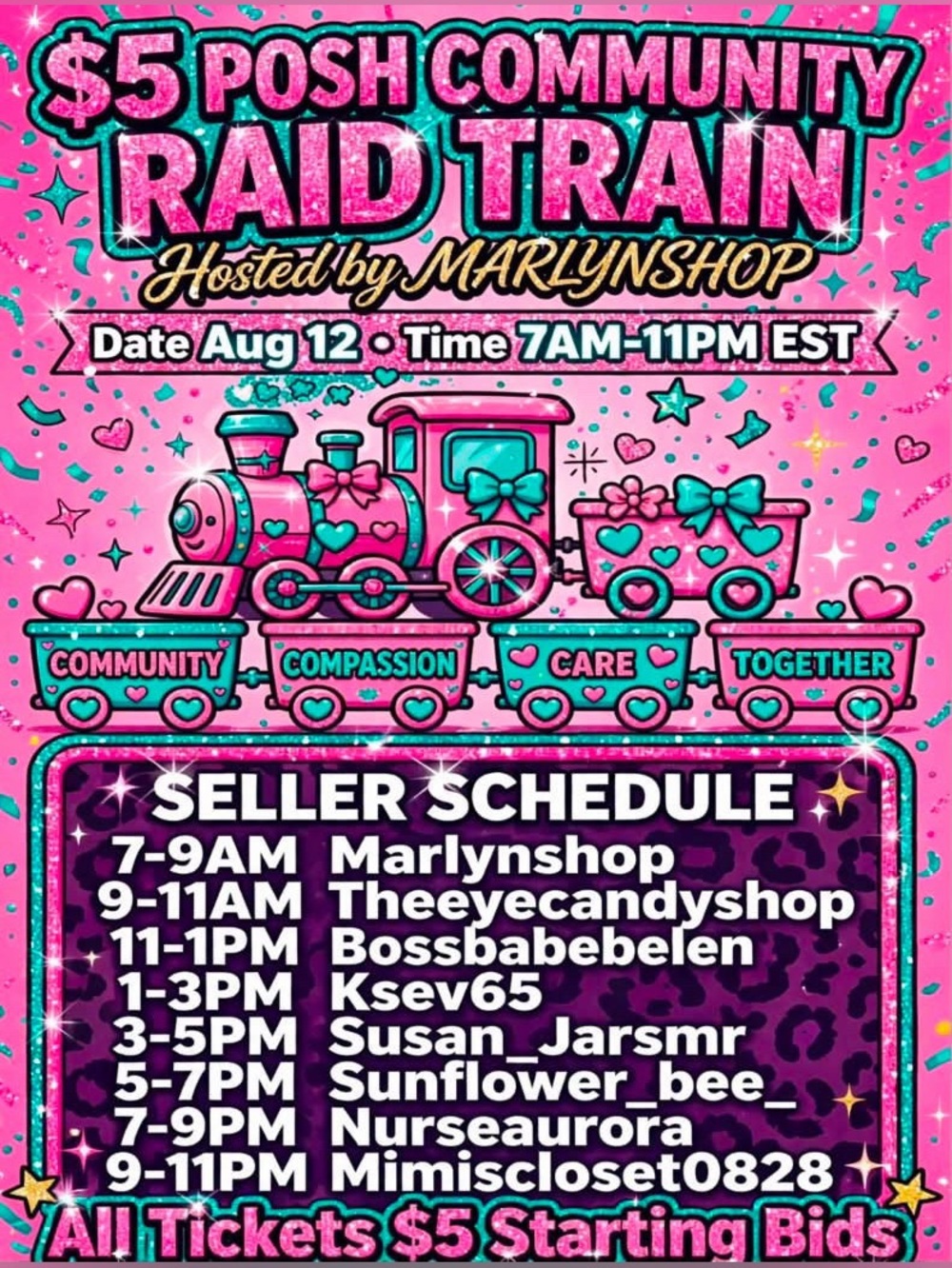 Like to be notified 💜✨$5 care express raid 🚂✨✨
